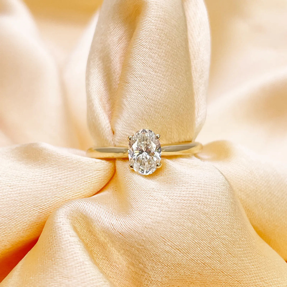 14ct Yellow Gold Natural Oval Diamond Solitaire Engagement Ring 0.70ct GIA Certified Diamond Ring