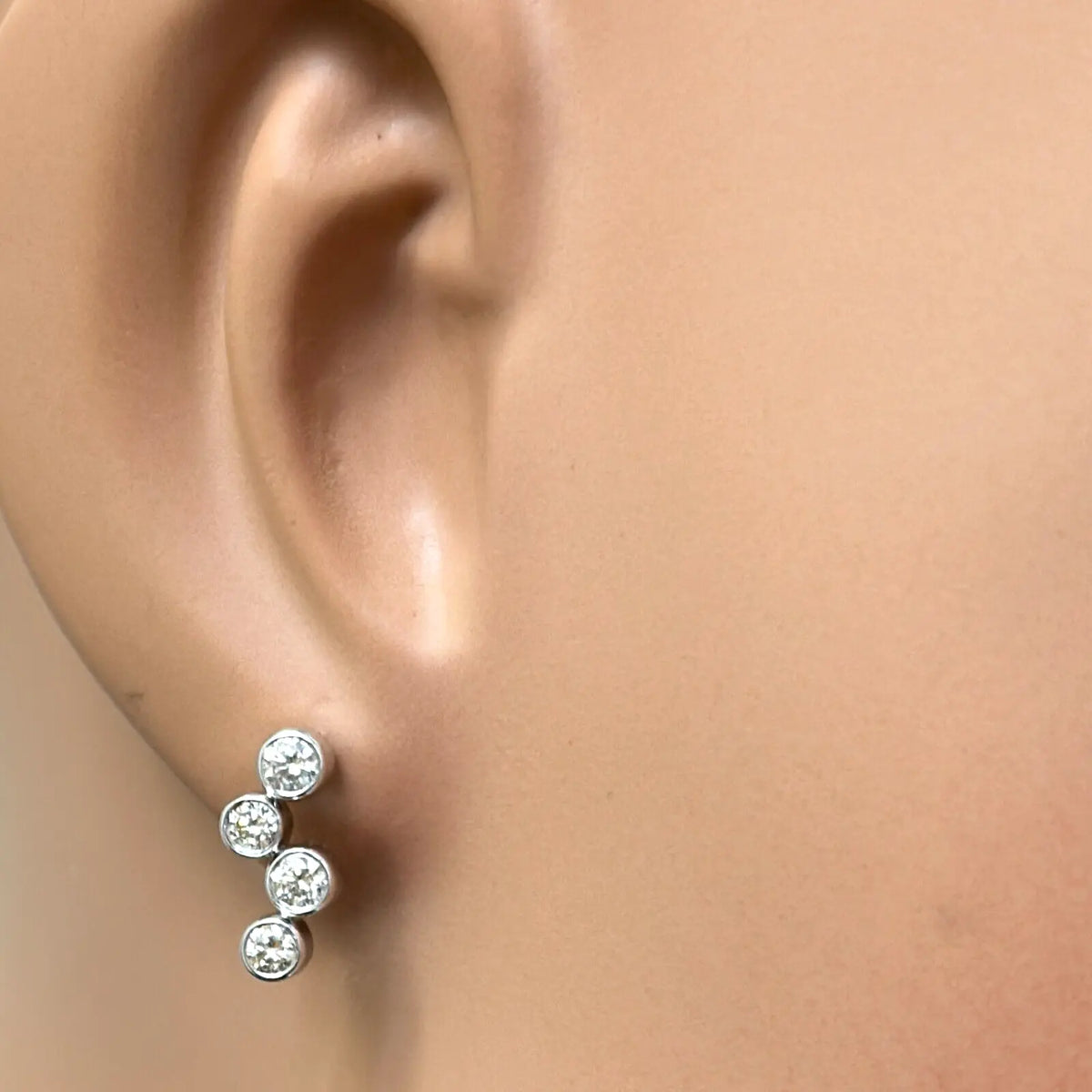 18ct White Gold & Natural Diamond Bubble Drop Earrings 0.65ct Diamond earring