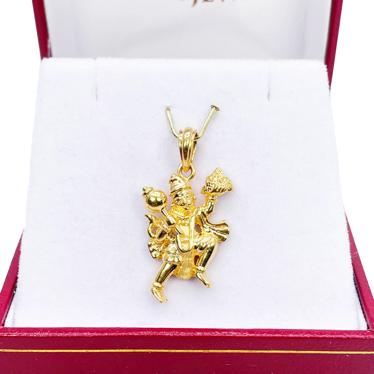 22ct Yellow Gold High Polished Hanuman Pendant 30mm Length