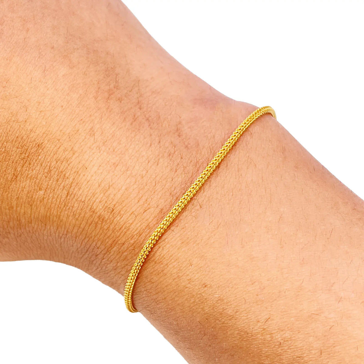 22ct Yellow Gold Minimalist Foxtail Dragon Chain Bracelet 1.5mm Width Gold Bracelet