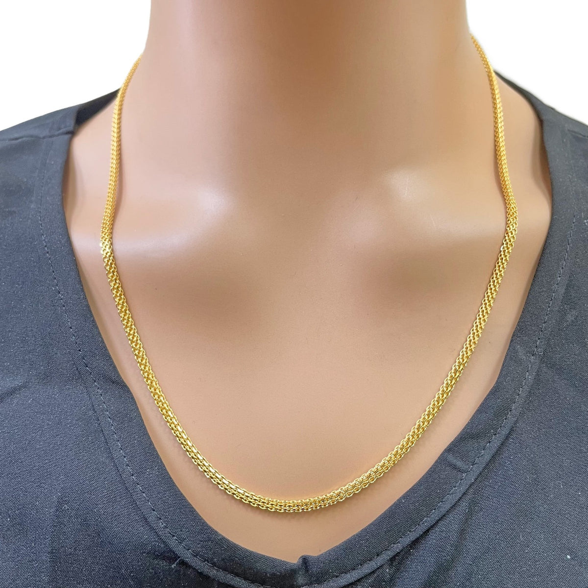 22ct Yellow Gold Flat Chain Necklace 22 inches 2.5 mm Width