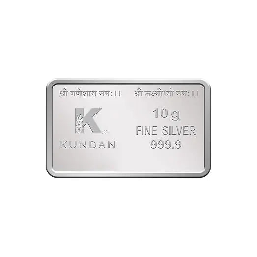 999.9 Fine Silver 10g Lakshmi Ganesh Diwali Gift Bar for Luck & Prosperity Silver Bars