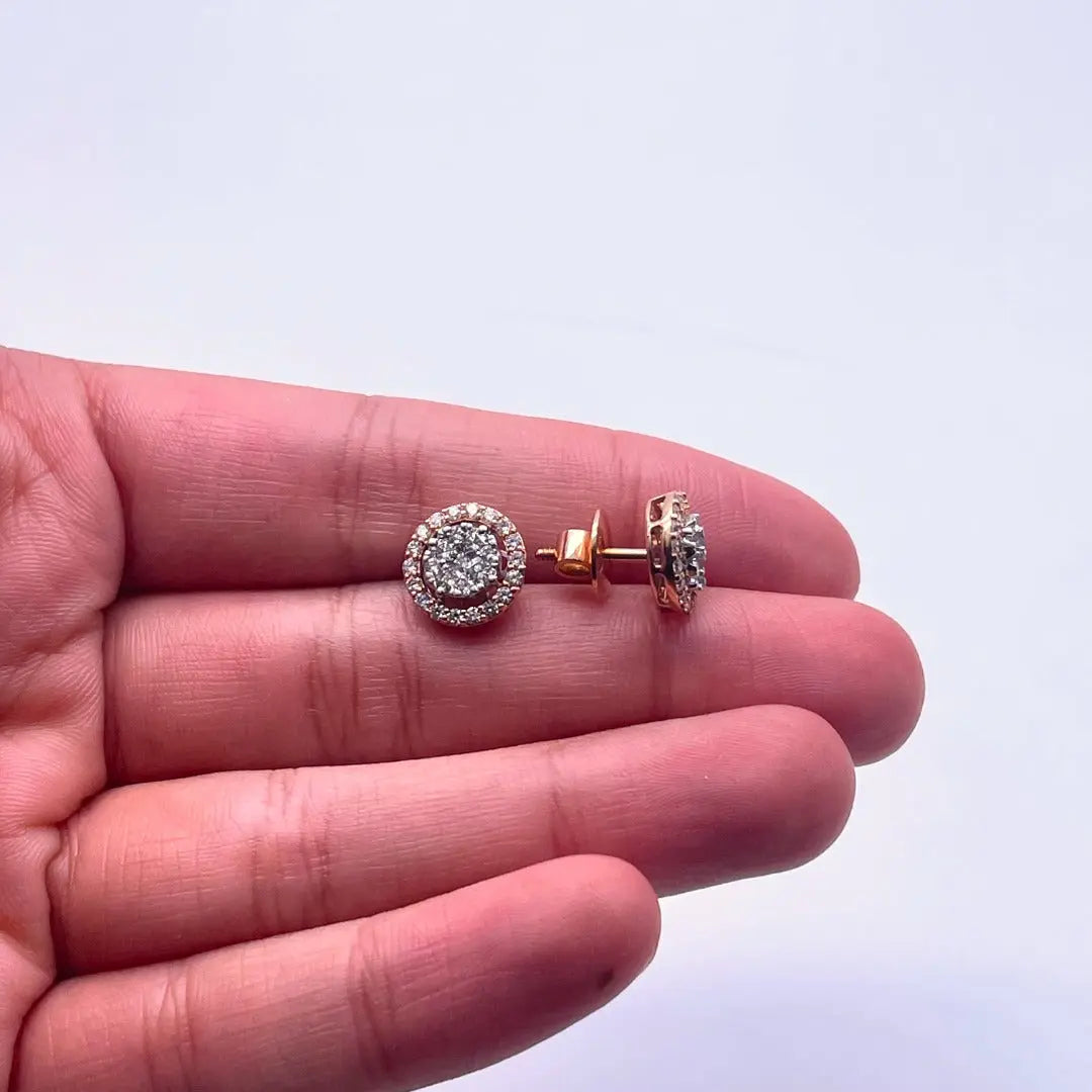 18Carat Rose Gold & Diamond Halo Pair of Studs Earrings With 0.92 Carat Diamonds Earrings, Stud Earrings, Rose Gold Earrings, Diamond Earrings, Fine Jewellery, Jewellery Gift, Luxury, Anniversary Gift, SparklinG