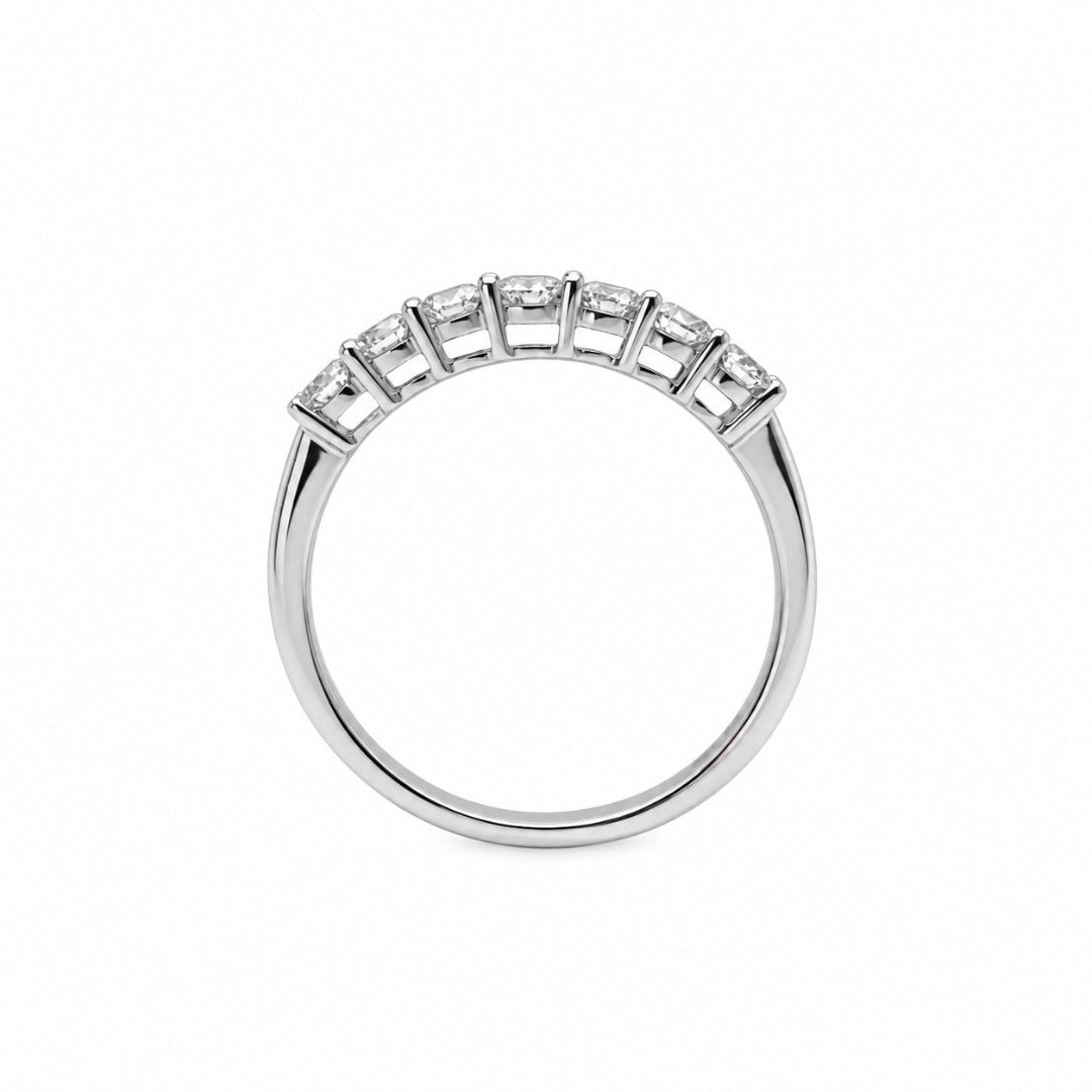 18ct White Gold Natural Diamond Seven Stone Ring Claw Set 0.50ct