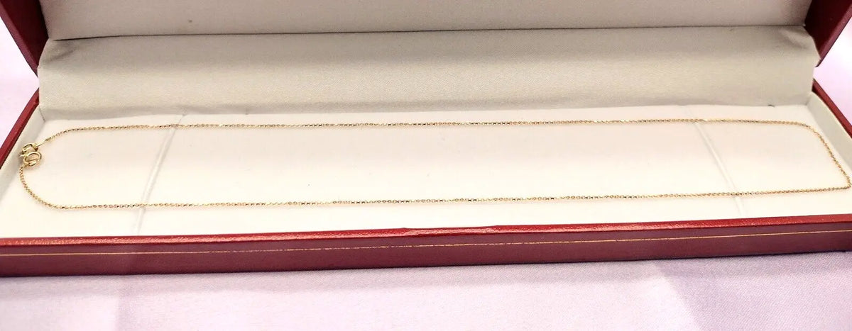 14K / 14ct Yellow Gold Diamond Cut Chain Necklace 18 inch Hallmarked 
