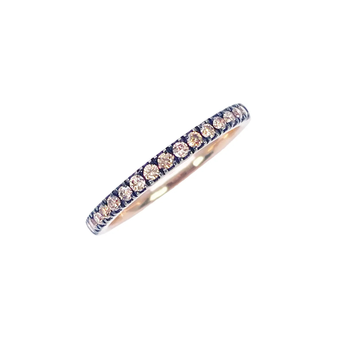 14ct Rose Gold Half Eternity Band With Brown Champagne Diamonds 0.20ct  Diamond Ring