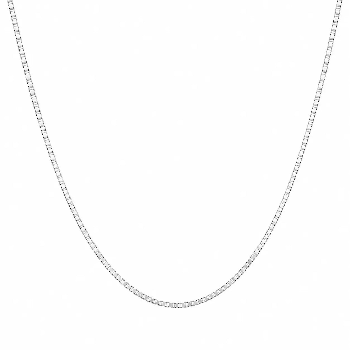 14ct White  Gold Box chain/necklace Italian made 18inches  Gold Necklace