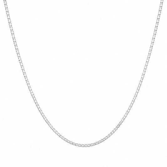 14ct White  Gold Box chain/necklace Italian made 18inches  Gold Necklace