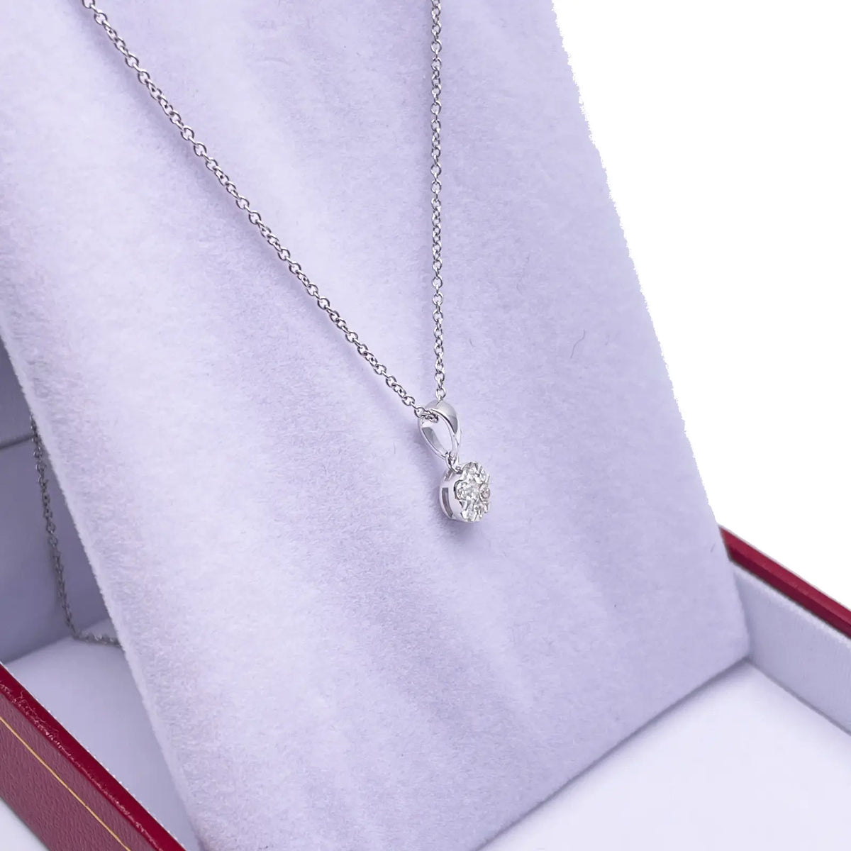 14ct White Gold Diamonds Round Pendant Necklace 0.15ct  Diamond Bracelets