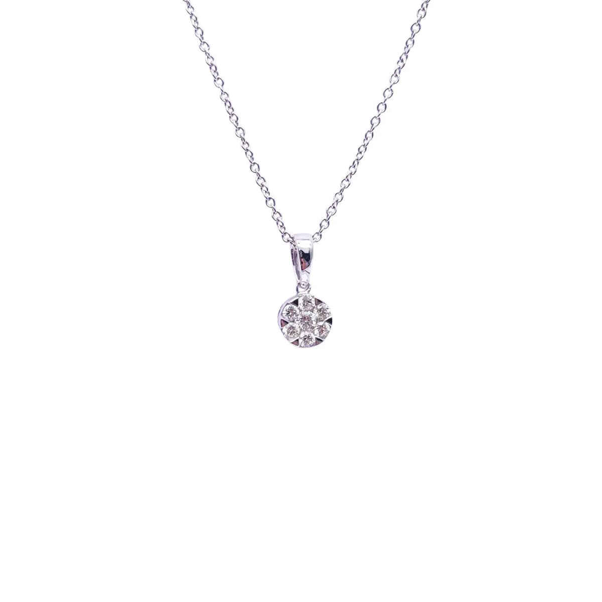 14ct White Gold Diamonds Round Pendant Necklace 0.15ct  Diamond bracelet