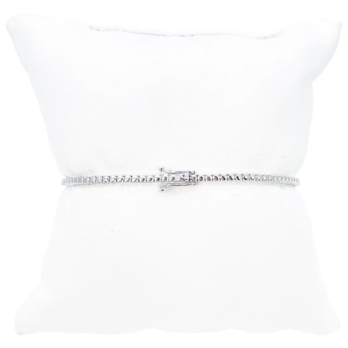 14ct White Gold Flower Shaped Tennis Bracelet 1.50ct 7 Inches  Diamond Bracelet
