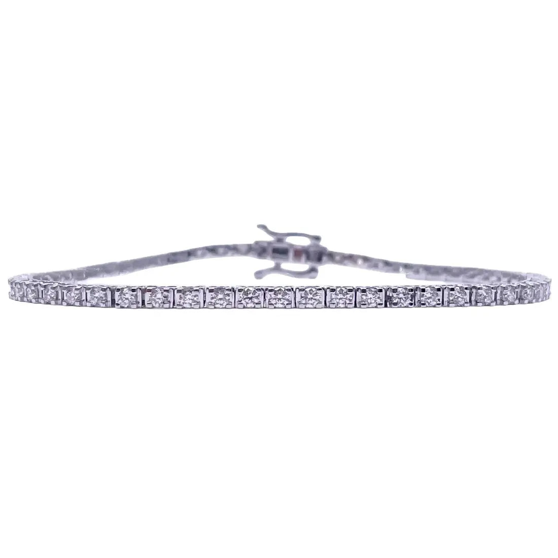 14ct White Gold Natural Diamond Tennis Bracelet 4 claw 2.00ct 7''inches  Diamond bracelet