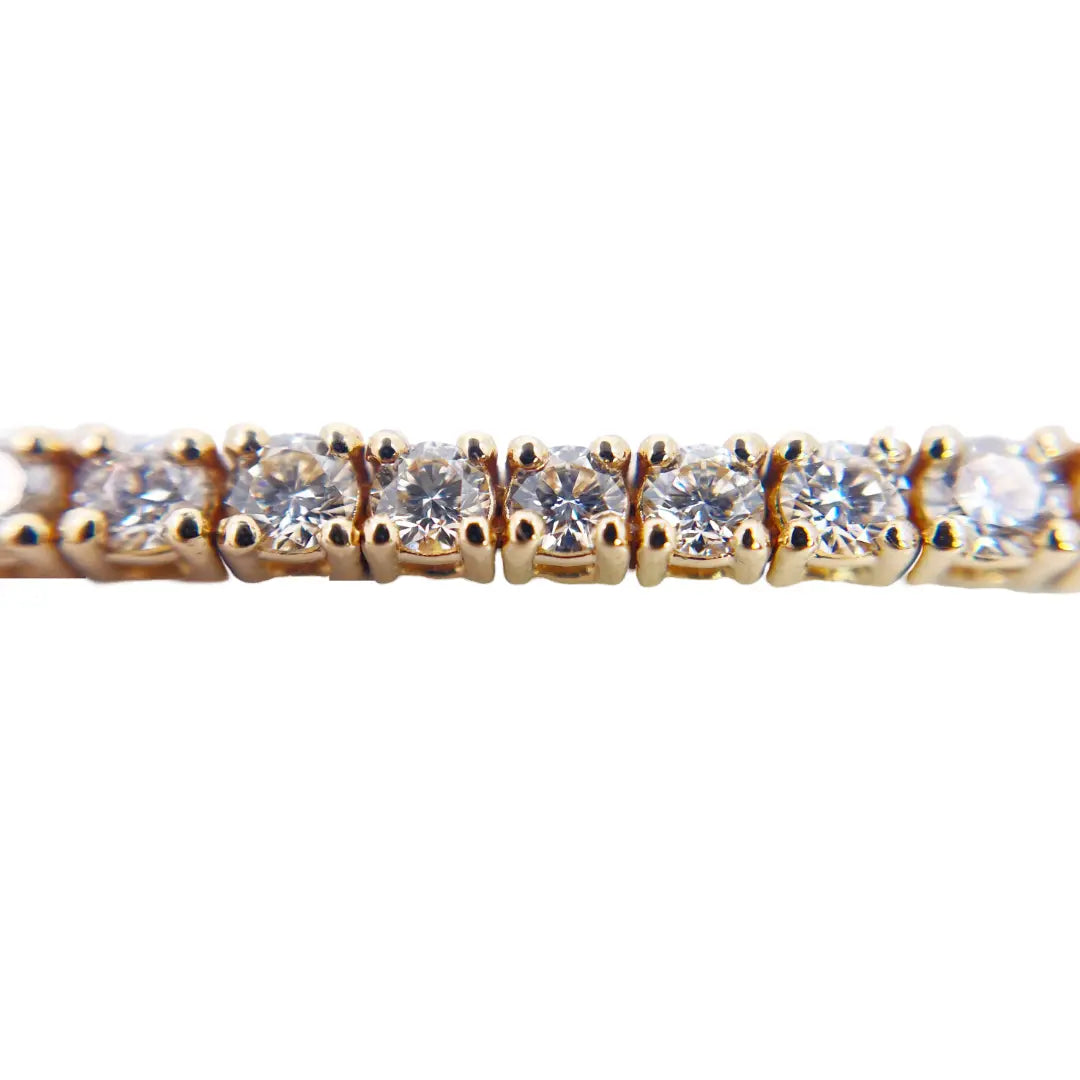 14ct Yellow Gold Natural Diamond Tennis Bracelet 4-claw 2.92cts 7 Inches 2.5mm  Diamond Bracelets