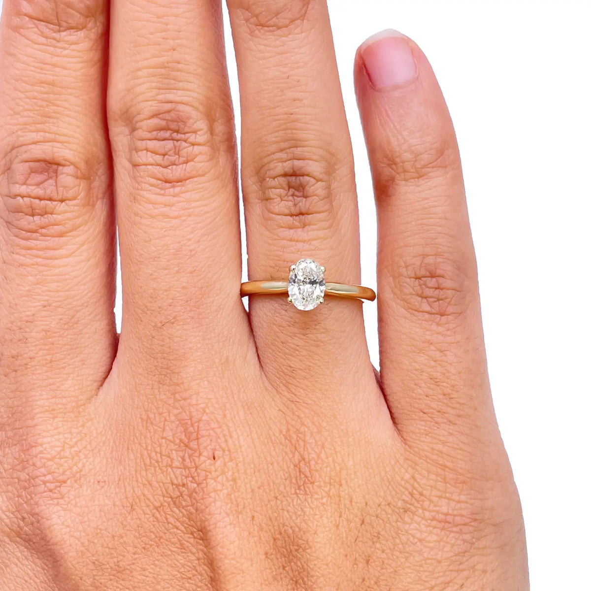 14ct Yellow Gold Natural Oval Diamond Solitaire Engagement Ring 0.70ct GIA Certified  Diamond Ring
