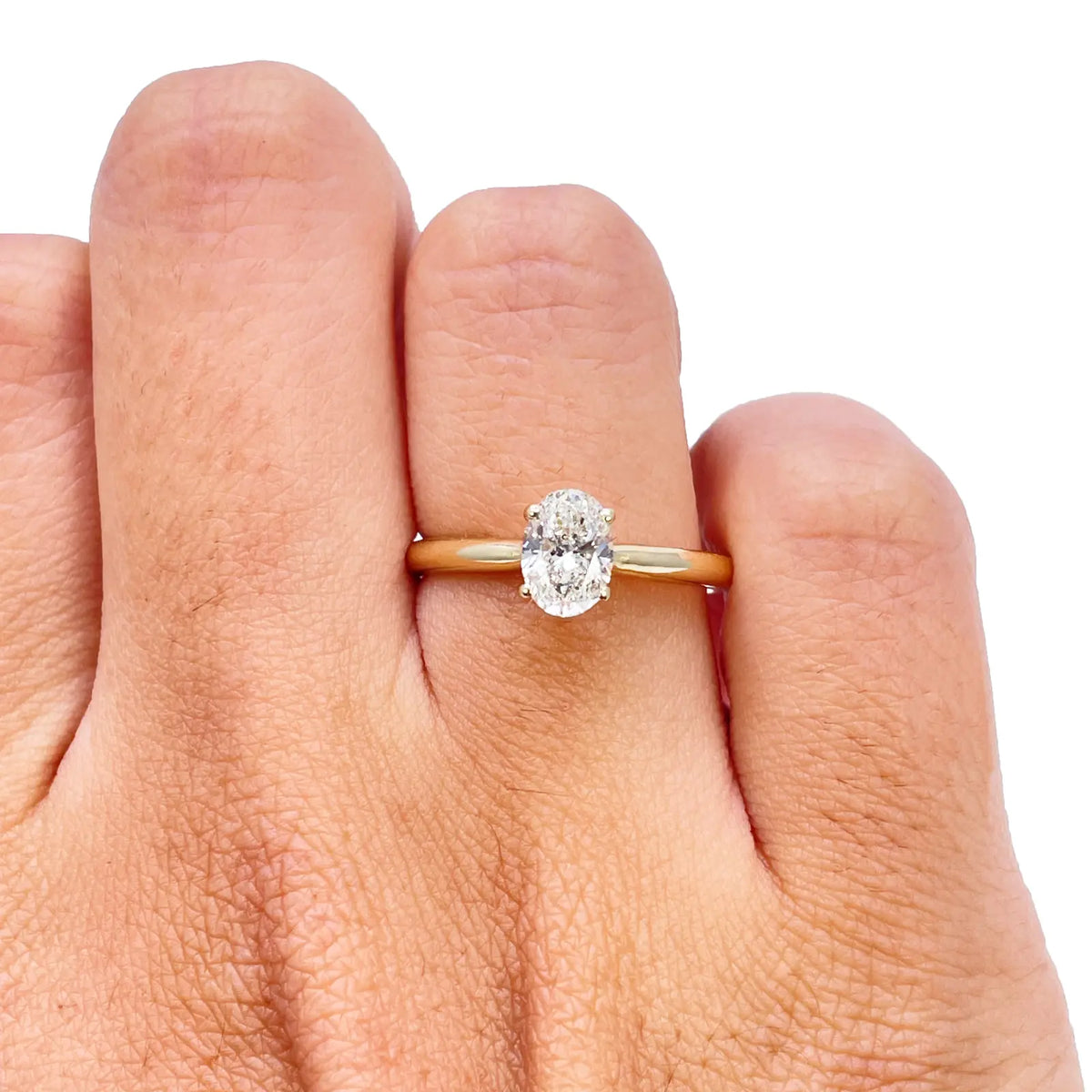 14ct Yellow Gold Natural Oval Diamond Solitaire Engagement Ring 0.70ct GIA Certified  Diamond Ring