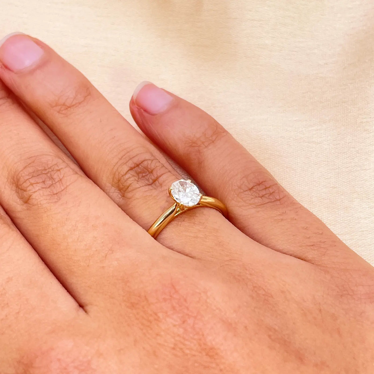 14ct Yellow Gold Natural Oval Diamond Solitaire Engagement Ring 0.70ct GIA Certified  Diamond Ring