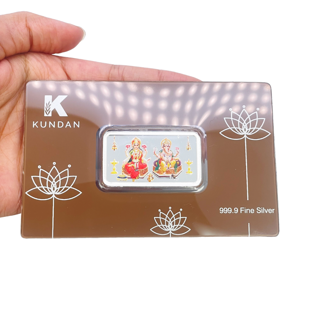 Silver Bar Laxmi Ganesh gift packaging - Raina Jewels