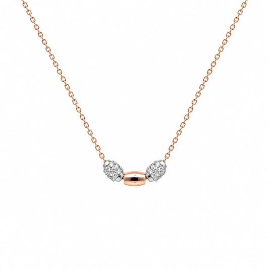 18Carat Rose Gold Diamond Fancy Chain Necklace 0.38 Carats  H/SI 18'' inches  Diamond Necklace