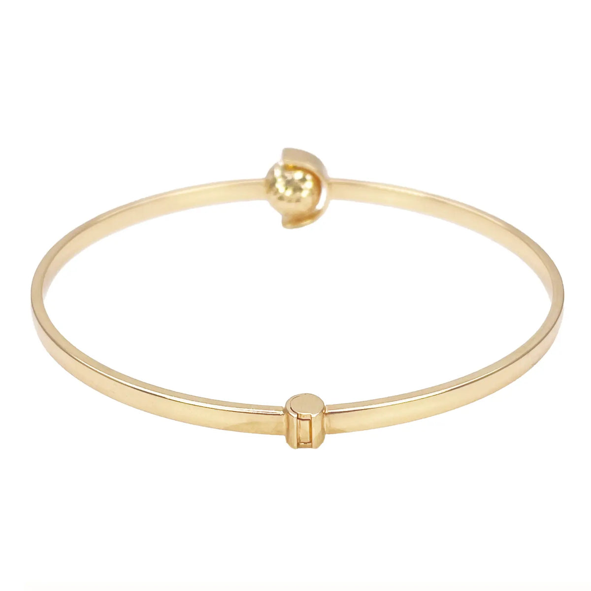 18ct Gold Bangle Diamond Cut High Polished Bracelet Diameter 2.3 Inches 