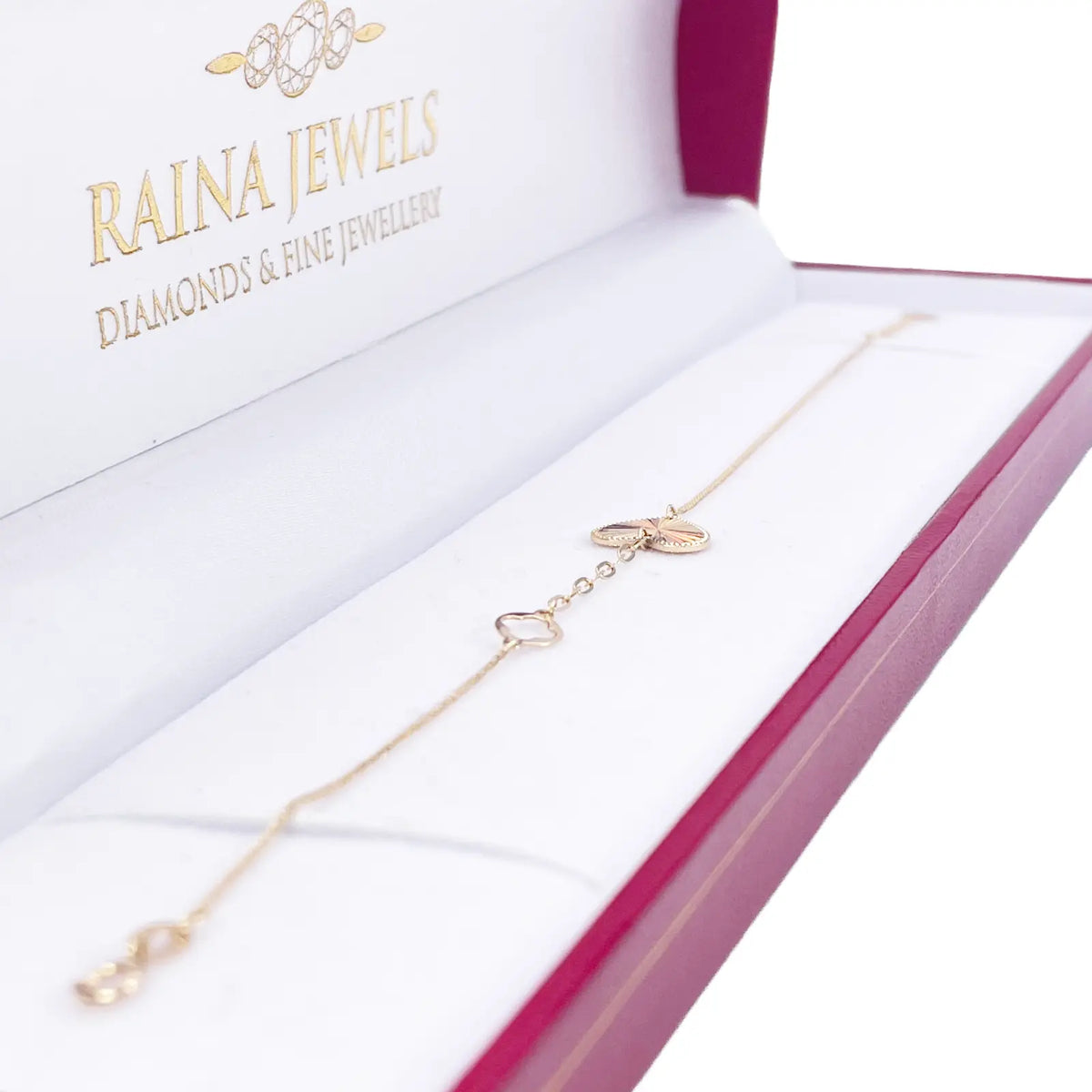 18ct Gold Heart Bracelet High Polished Spiga Chain 7.5 Inches 