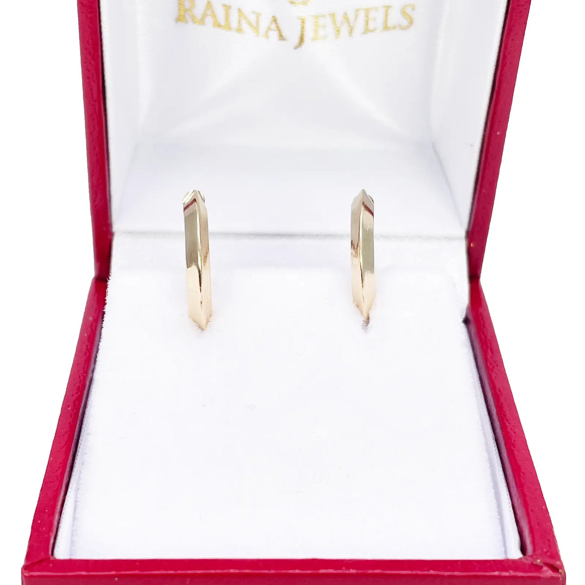 18ct Gold Hoop High Polished Diamond Cut Huggie Earrings 10.5mm Diameter  Gold earring