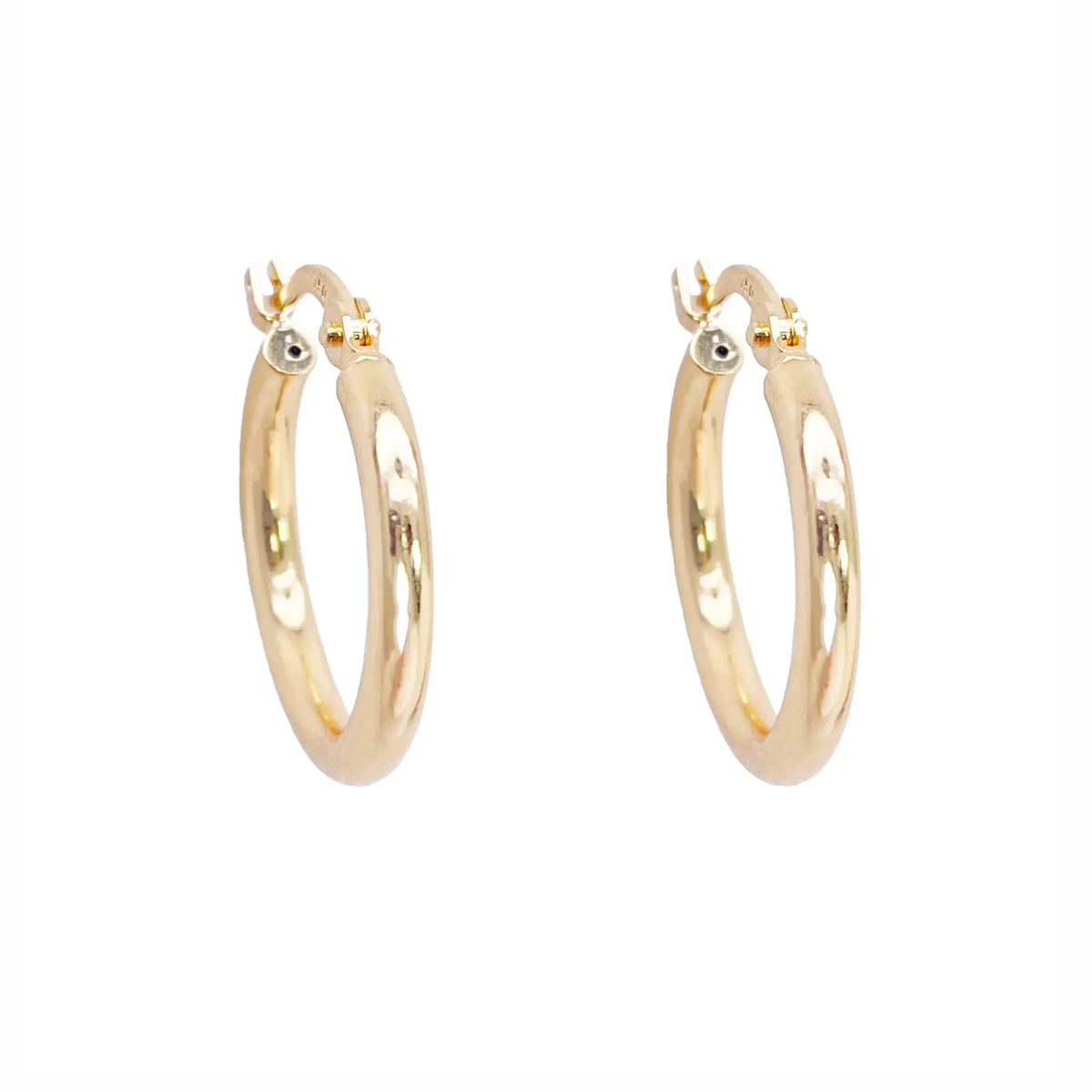 18ct Gold Hoop High Polished Minimalist Earrings 14.5mm Diameter  Diamond bracelet