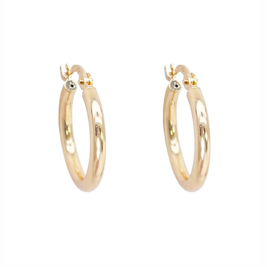 18ct Gold Hoop High Polished Minimalist Earrings 14.5mm Diameter  Diamond bracelet