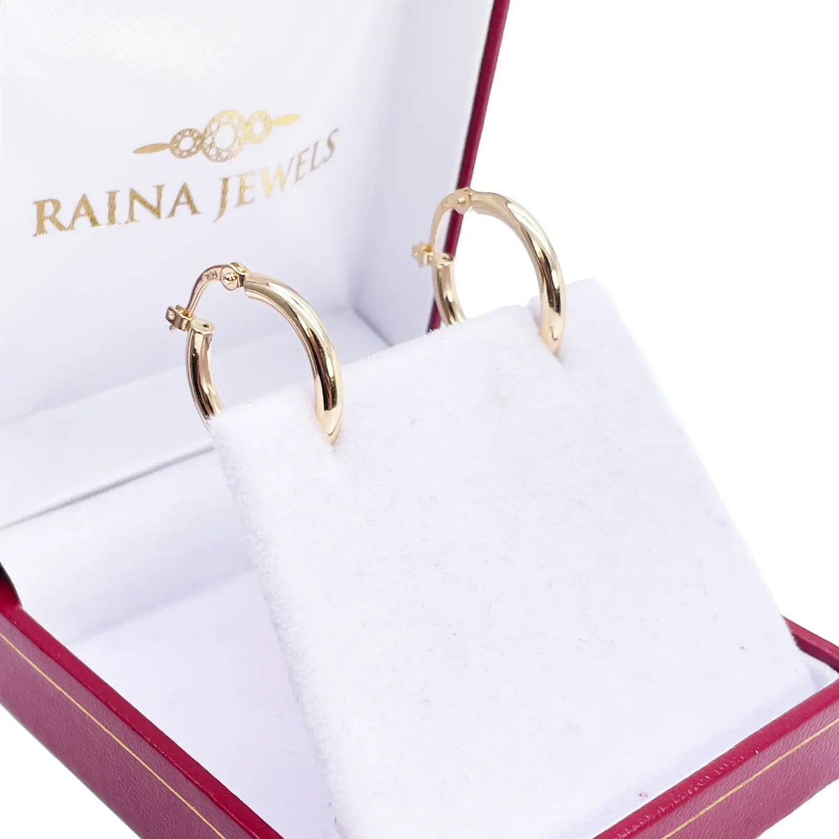 18ct Gold Hoop High Polished Minimalist Earrings 14.5mm Diameter  Diamond bracelet