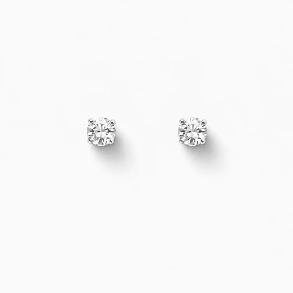 18ct Gold Natural Round Diamond Stud Earrings 0.40ct 4 Claw Certified 3.7mm Wide  Diamond earring