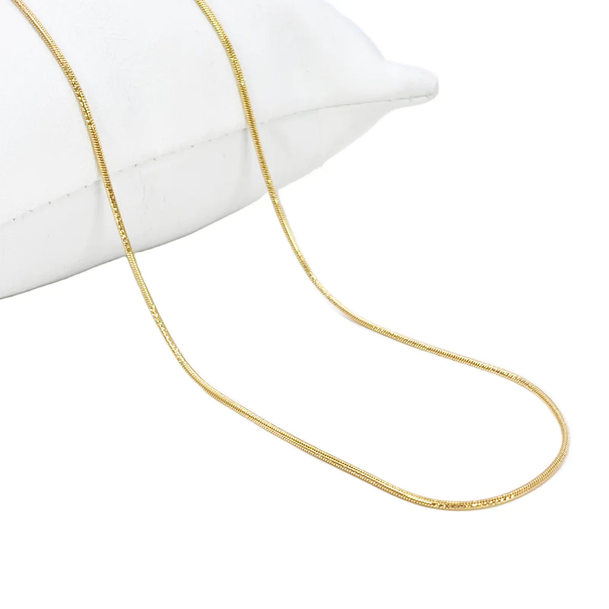 18ct Gold Snake Chain 16 Inches Necklace 1mm Width 