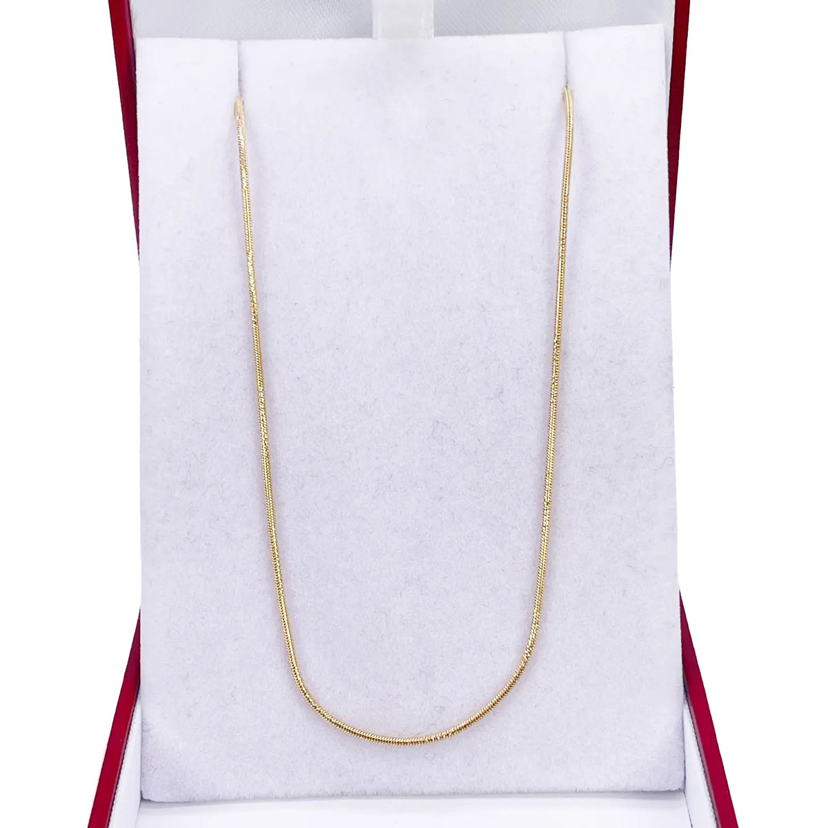 18ct Gold Snake Chain 16 Inches Necklace 1mm Width 