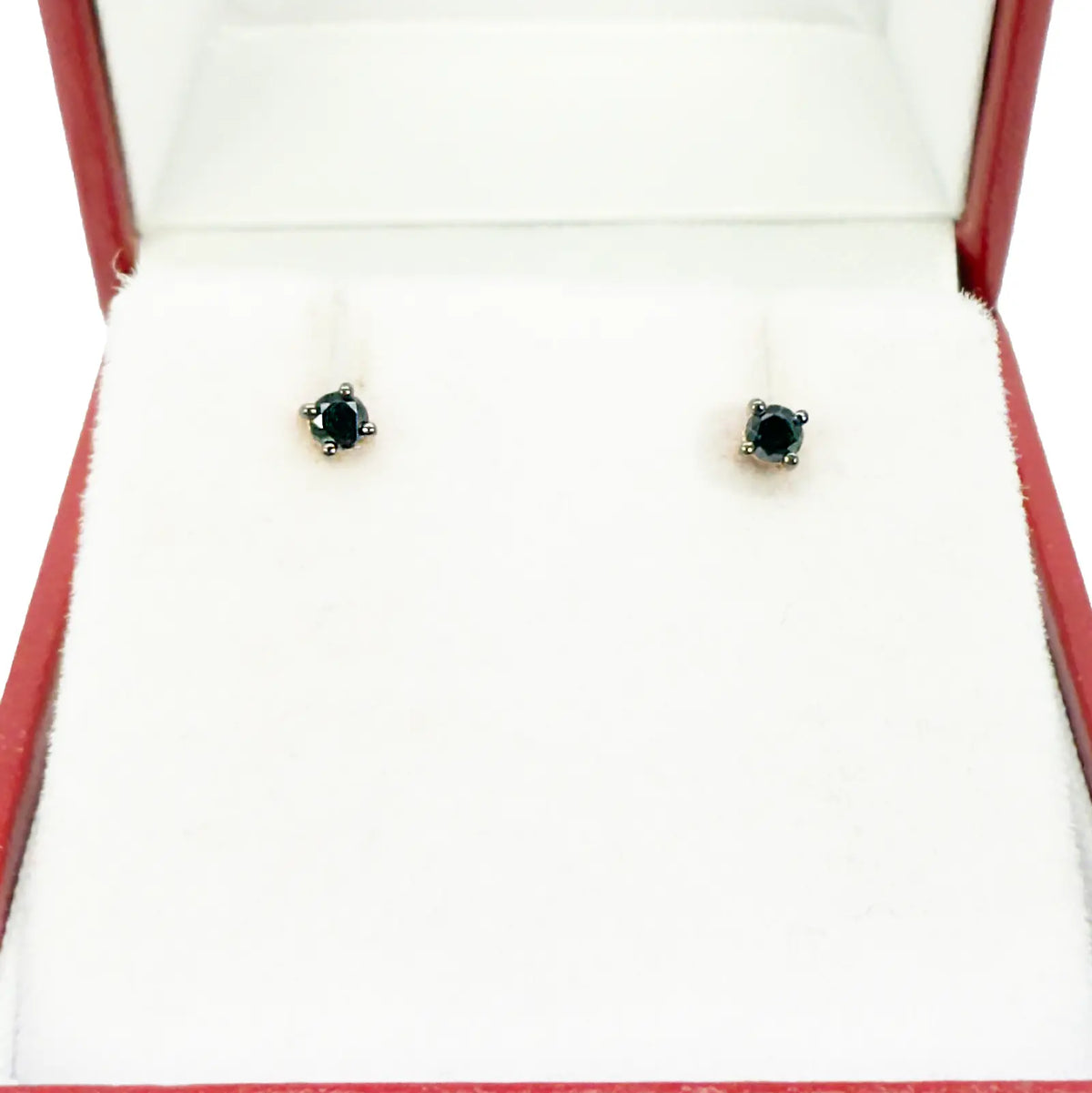 18ct Rose Gold Round Natural Black Diamond Kids Children's Stud Earrings 0.10ct 
