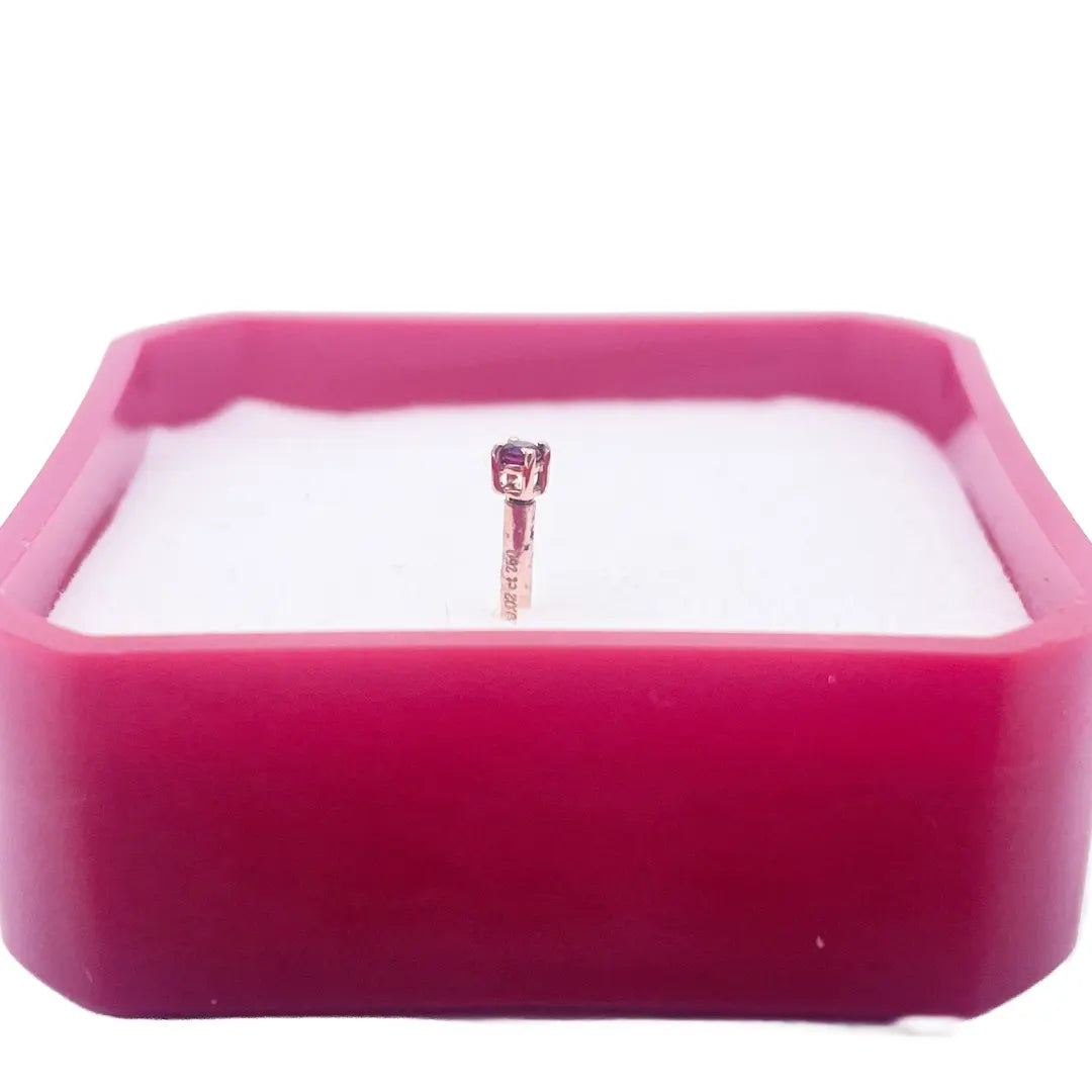 18ct Rose Gold & Natural Ruby Nose Stud Pin 0.02 Carats 4-Claw 1.8 mm 
