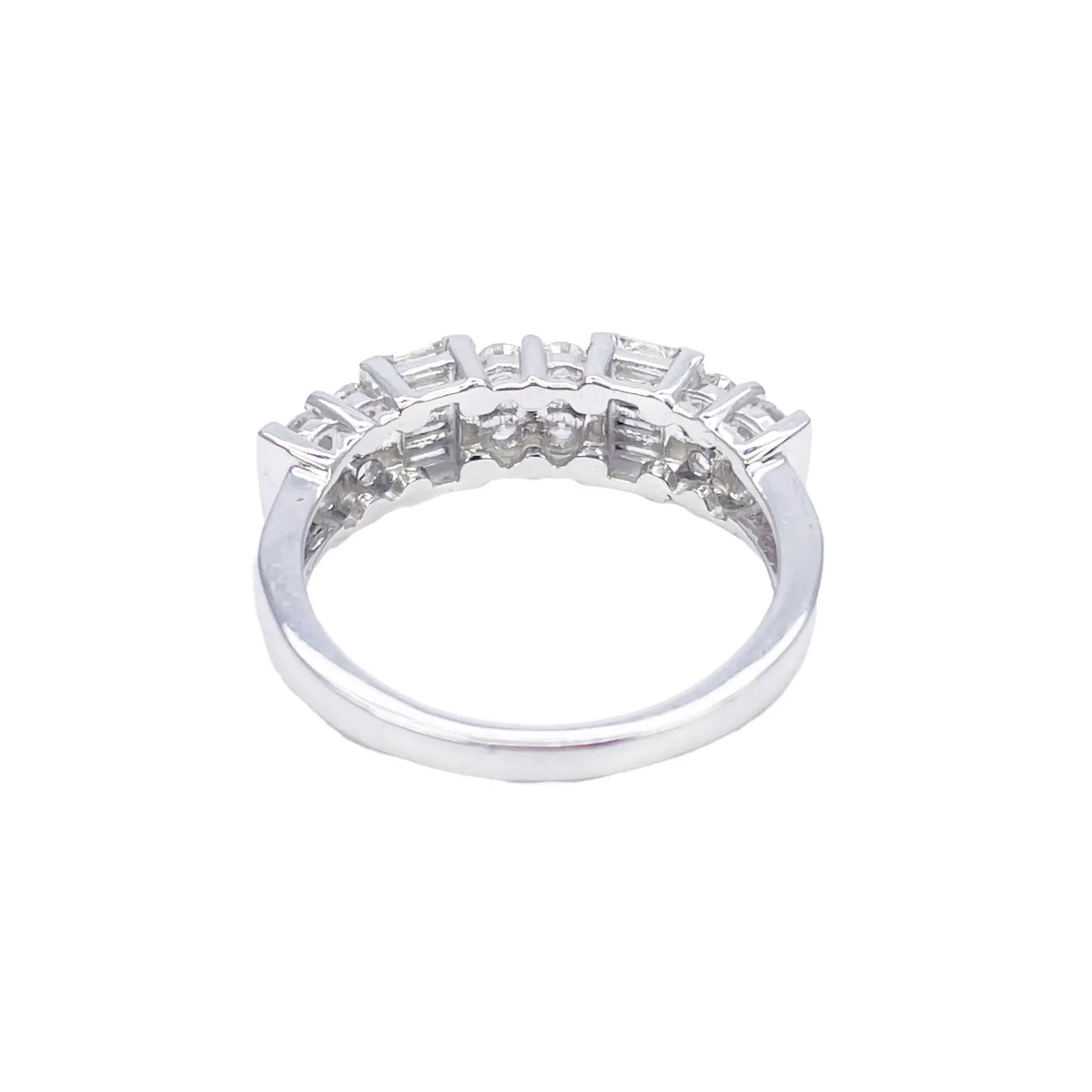 18ct Round & Baguette Natural Diamond Half Eternity Band 0.60ct  Diamond Ring