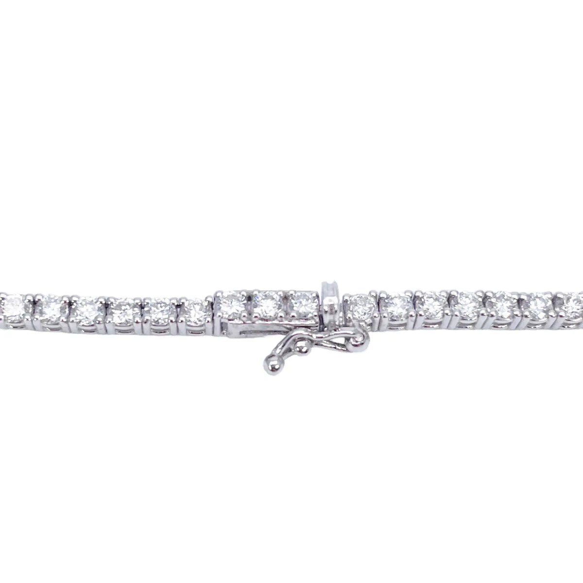 18ct White Gold 4-Claw Natural Diamond Tennis Necklace 6.00ct 17.5 Inches 