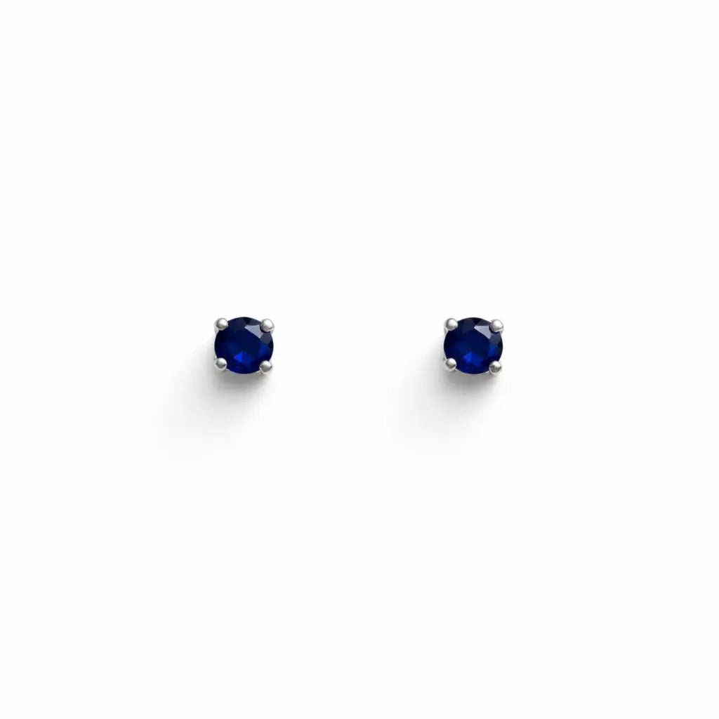 18ct White Gold Blue Sapphire Children's Earrings 0.10cts child friendly safe & secure  Children's gold earring