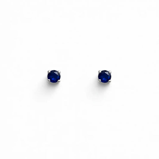 18ct White Gold Blue Sapphire Children's Earrings 0.10cts child friendly safe & secure  Children's gold earring