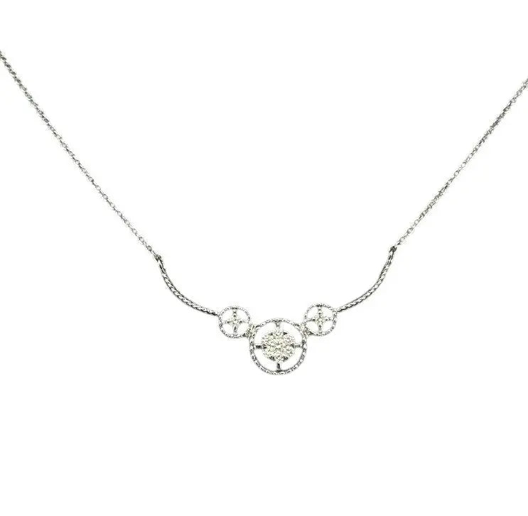18ct White Gold Diamond  Chain Necklace 0.15cts  Diamond Necklace