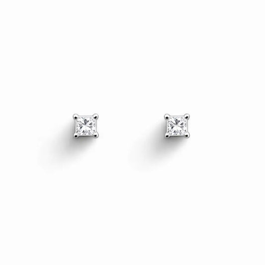 18ct White Gold Diamond Children's Earrings 0.06ct Child friendly safe & secure  Children's diamond earring