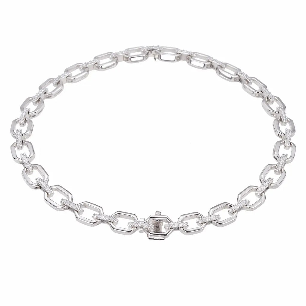18ct White Gold Diamond Geometric Ladies Bracelet 0.70ct 7.5 Inches  Diamond Bracelets