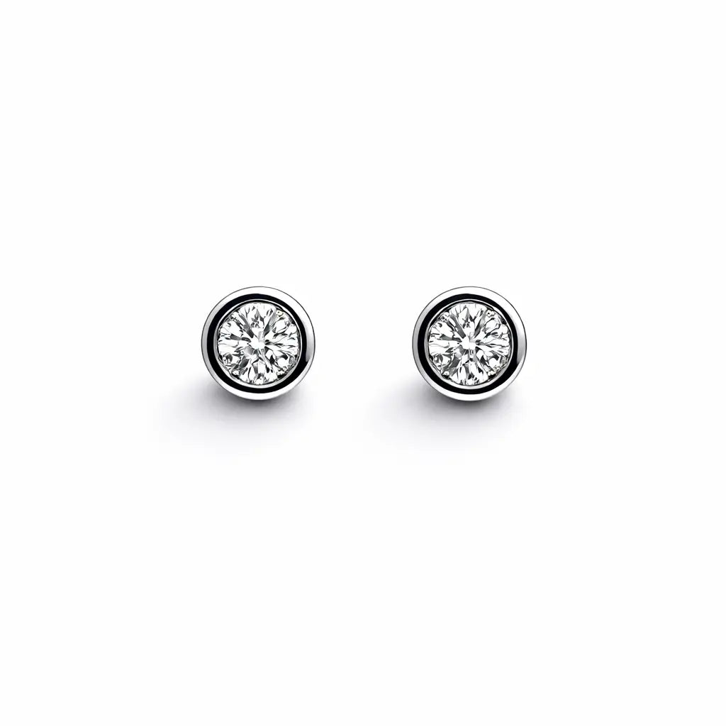 18ct White Gold Diamond Illusion set Cluster Round Stud Earrings 0.06ct  Diamond earring