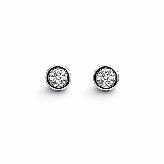 18ct White Gold Diamond Illusion set Cluster Round Stud Earrings 0.06ct  Diamond earring