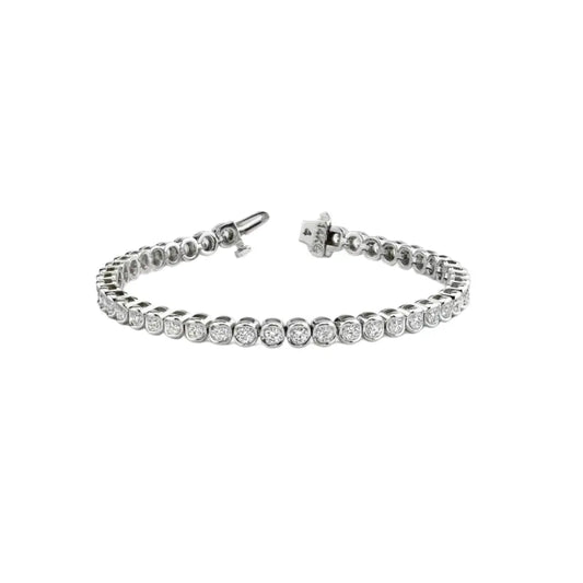 18ct White Gold Diamond Rubover Tennis Bracelet 1.00 carats 7.0  Bracelet