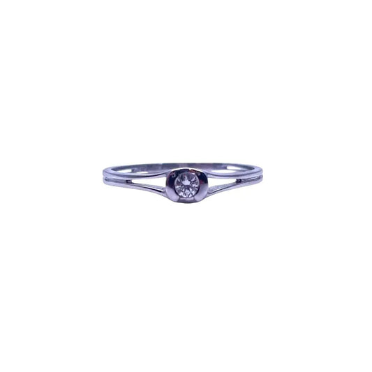 18ct White Gold Diamond Solitaire Ring 0.08ct  Diamond Ring