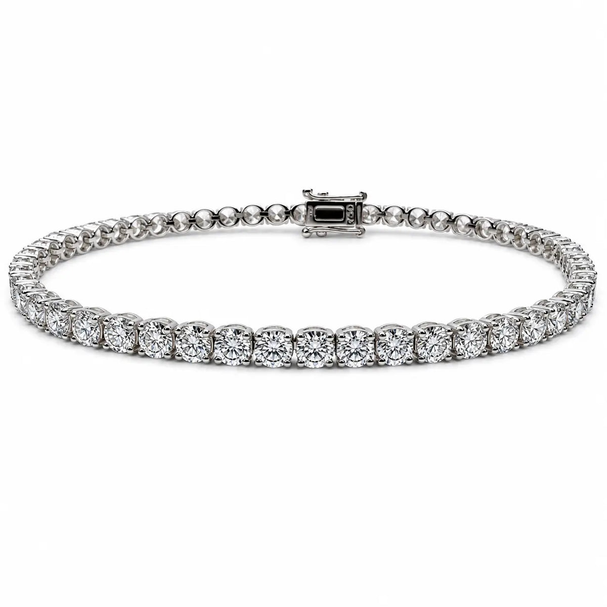 18ct White Gold Diamond Tennis Bracelet 4claw 7.65ct  Diamond bracelet