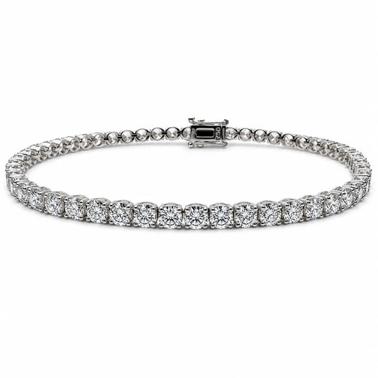 18ct White Gold Diamond Tennis Bracelet 4claw 7.65ct  Diamond bracelet