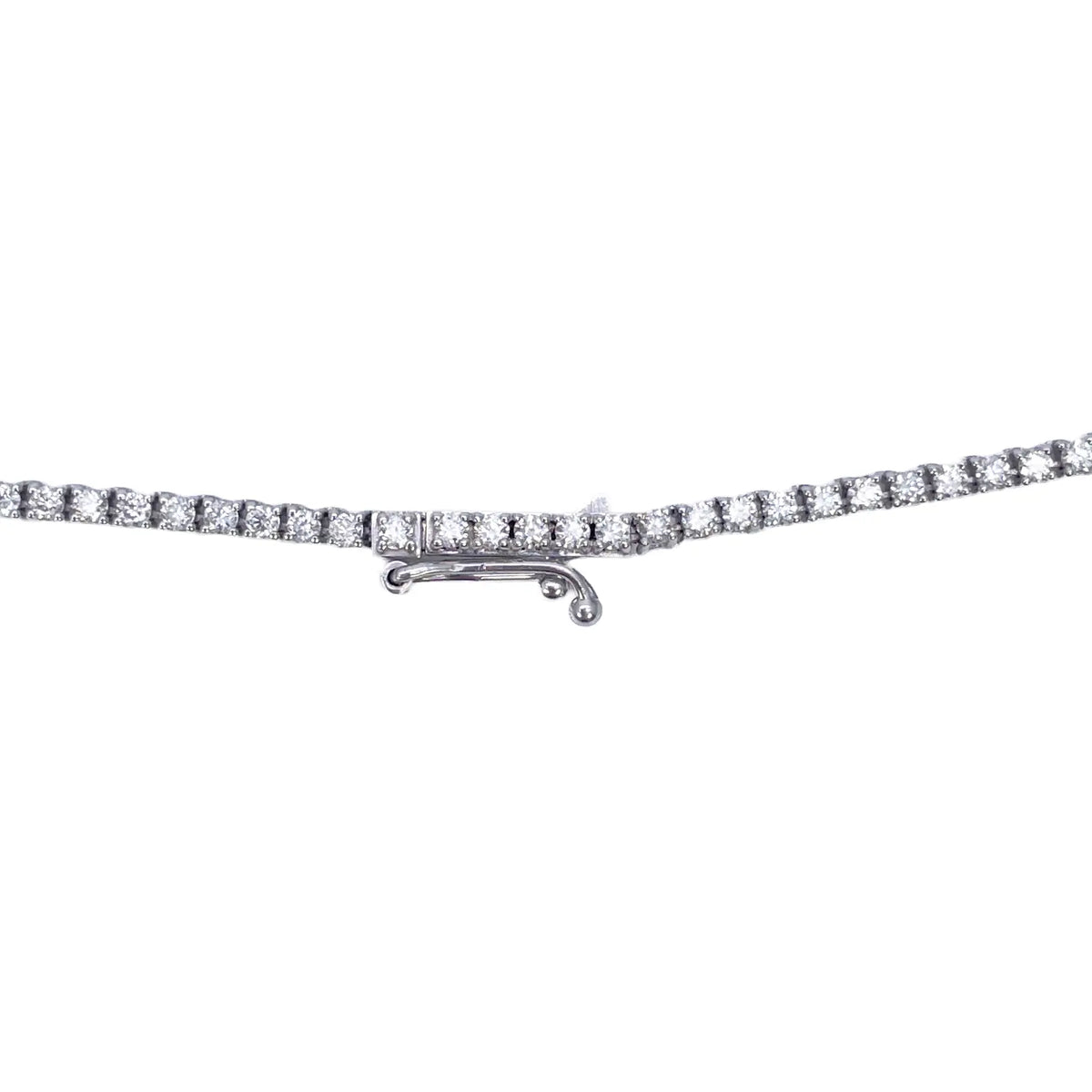 18ct White Gold Graduated Natural Diamond 8.16ct Tennis Necklace 17 Inches 