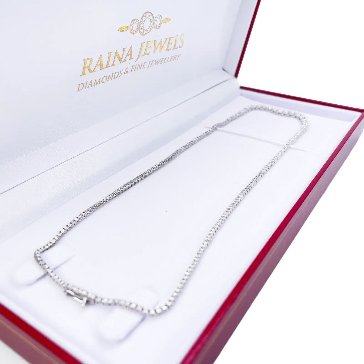 18ct White Gold Graduated Natural Diamond 8.16ct Tennis Necklace 17 Inches 