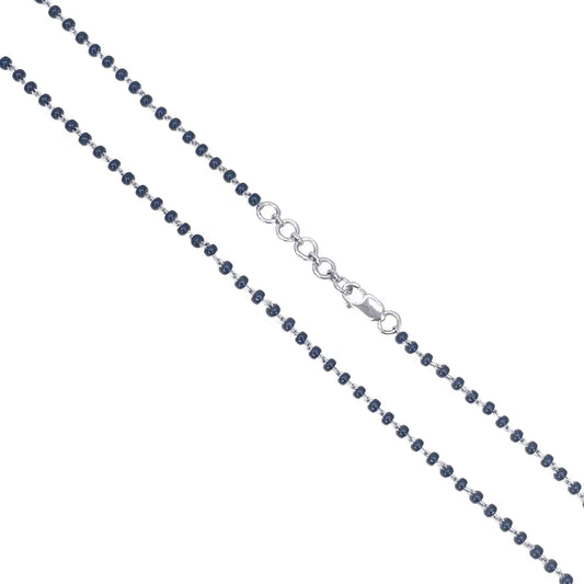 18ct White Gold Ladies Mangalsutra Chain Black Beaded Necklace 18 Inches  Mangalsutra Chains