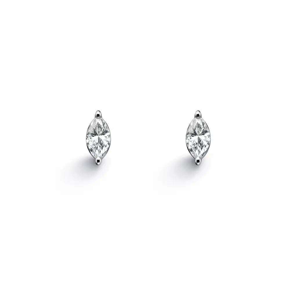 18ct White Gold Marquise Diamond Stud Earrings 0.24ct  Diamond earring